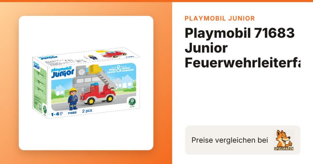 Playmobil Playmobil Junior #71683 Létrás tűzoltóautó, fő nézet