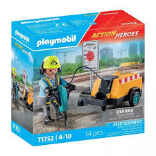 Playmobil Playmobil 71752 Építőmunkás légkalapáccsal, fő nézet