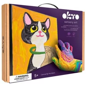  Okto Kolorowanka z masy plastycznej po numerach - Kot (Sensory Art Clay by Numbers: Cat), 29x29cm
