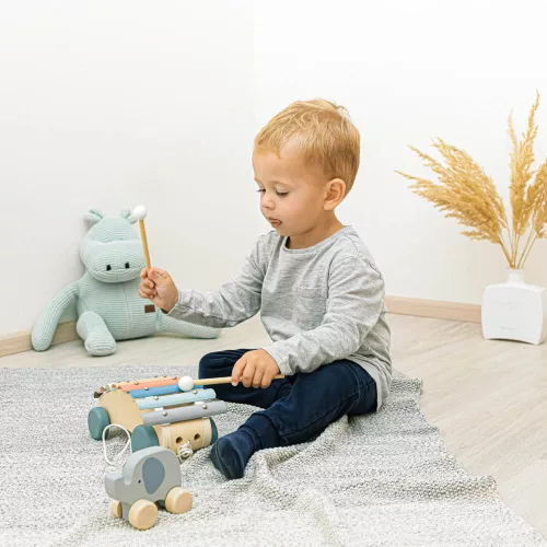 Zopa fa játék guruló állatfigura - elefánt