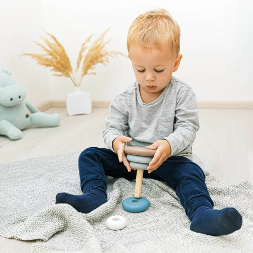 Zopa fa játék gyűrűtorony - kék