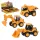 Construction vehicles 6.5x12x7cm (sárga építőjármű, mozgó elemekkel)