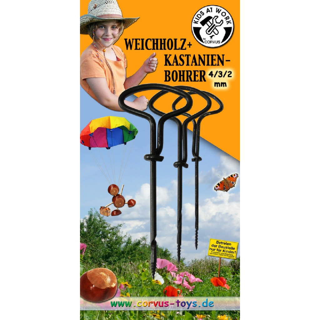 Fa és gesztenyefúró készlet 2, 3, 4 mm-es – alternatív kép 1
