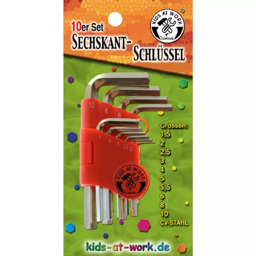 Imbuszkulcs készlet, 10 részes