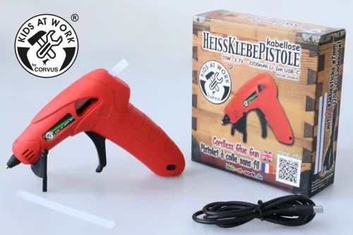 Akkus ragasztópisztoly 2 ragasztó rúddal