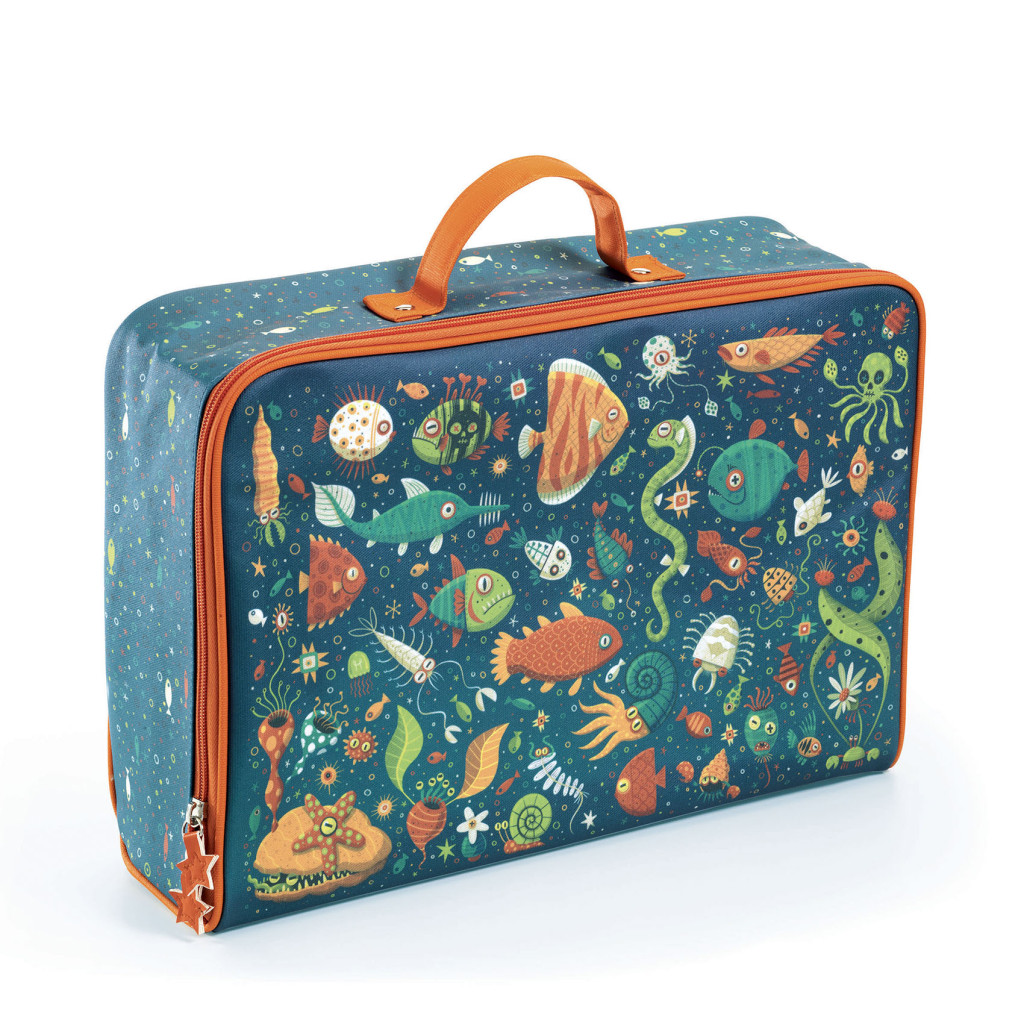 Kis textil bőrönd - Vicces halak - Fishes suitcase – fő nézet
