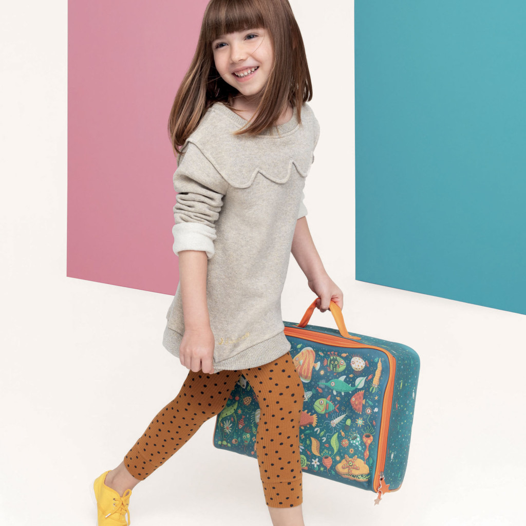 Kis textil bőrönd - Vicces halak - Fishes suitcase – alternatív kép 1