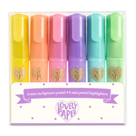   Szövegkiemelő mini toll készlet 6 pasztell színben - 6 mini pastel highlighters
