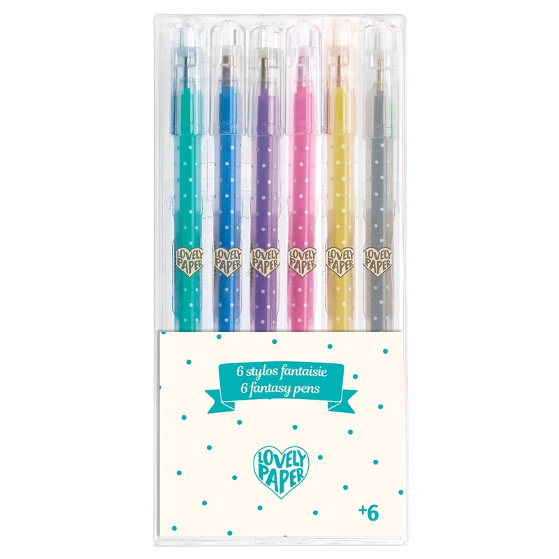 Zselés toll készlet - 6 gliteres színben - 6 glitter gel pens – fő nézet