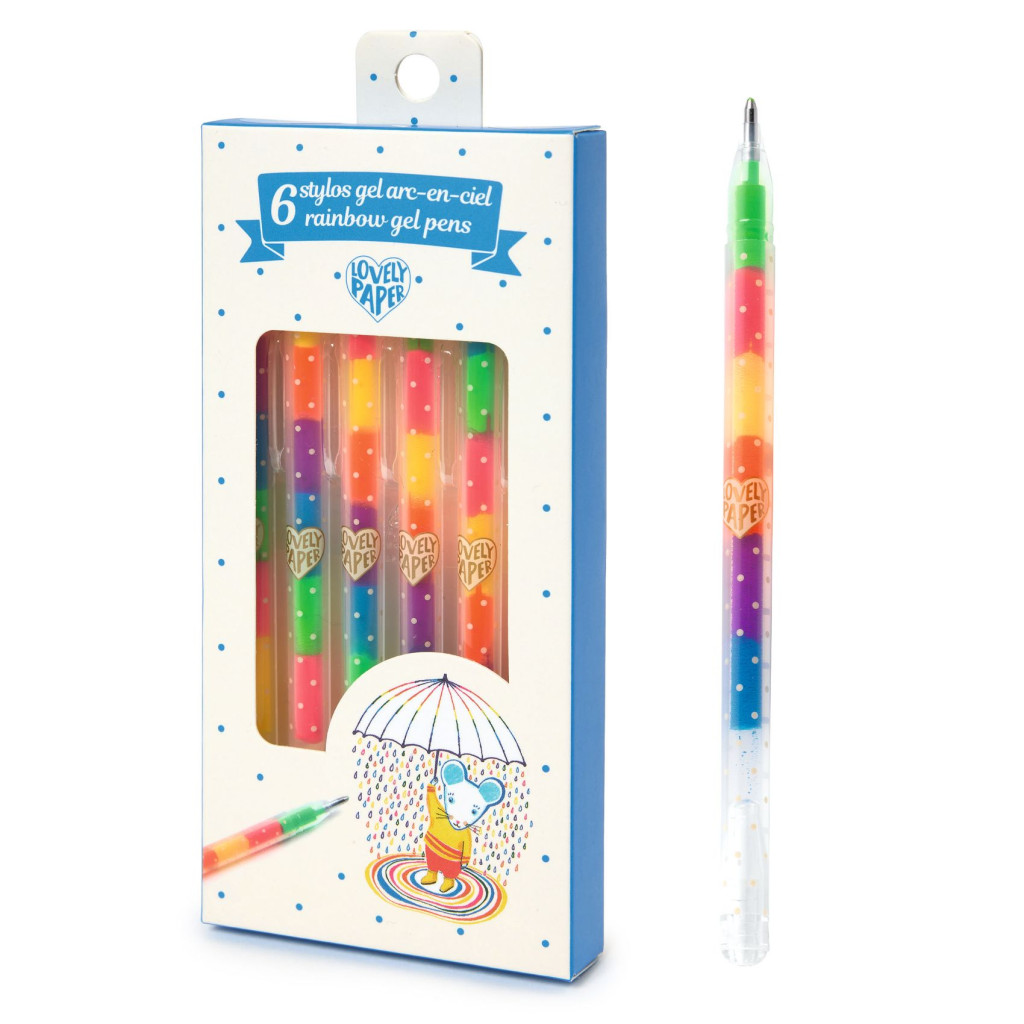 Zselés toll készlet - 6 szivárvány színben - 6 rainbow gel pens – fő nézet