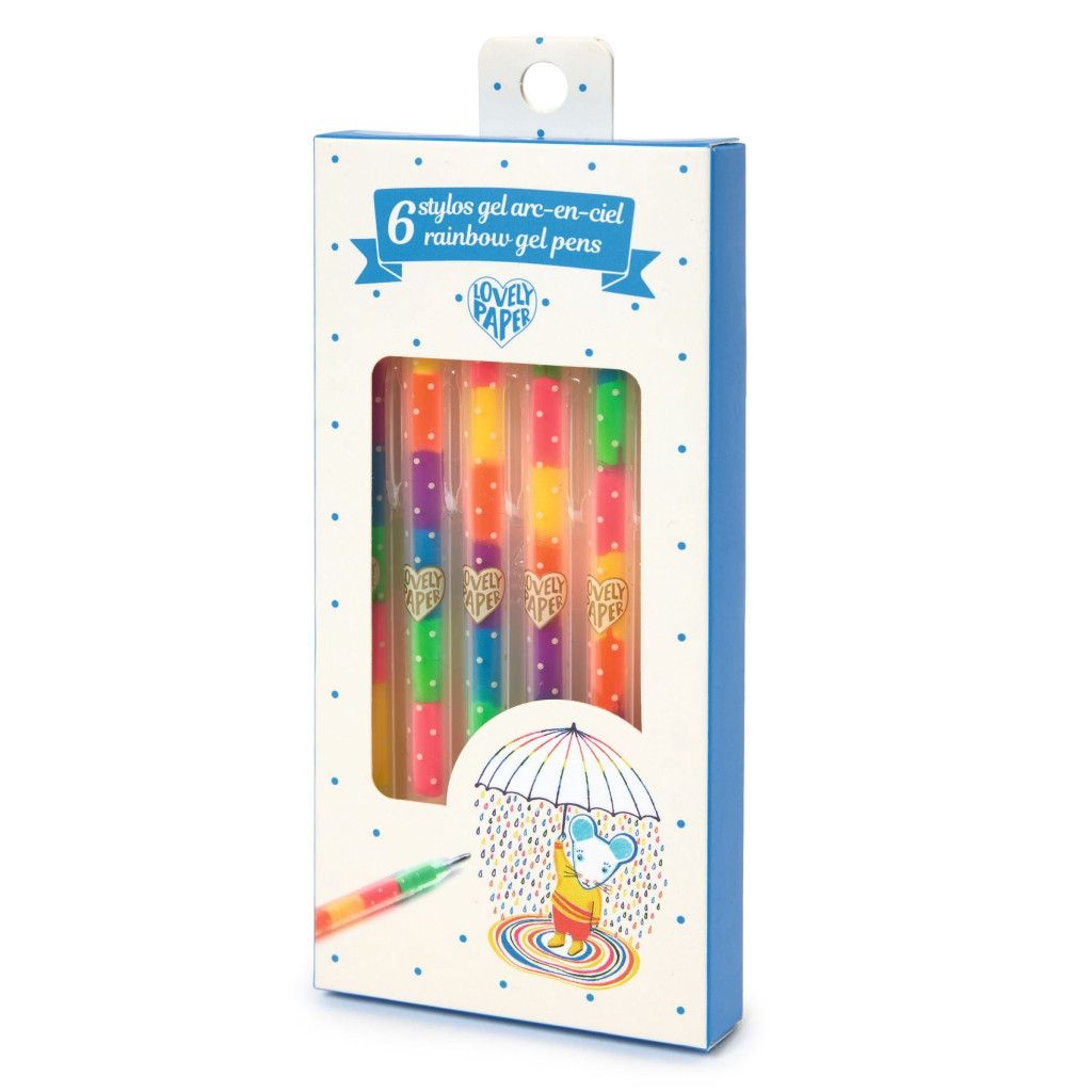 Zselés toll készlet - 6 szivárvány színben - 6 rainbow gel pens – alternatív kép 2
