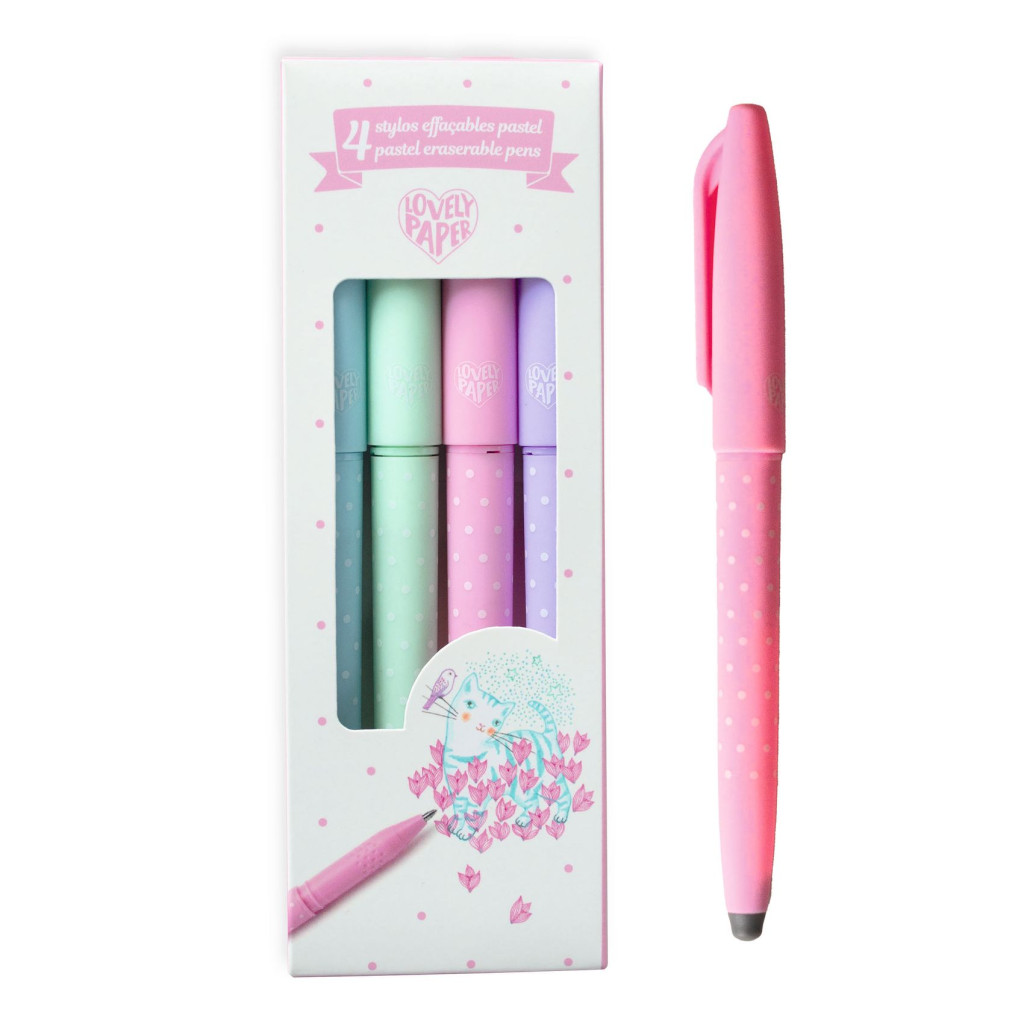 Radírozható tollkészlet - 4 pasztell színű - 4 Pastel erasable pens – fő nézet