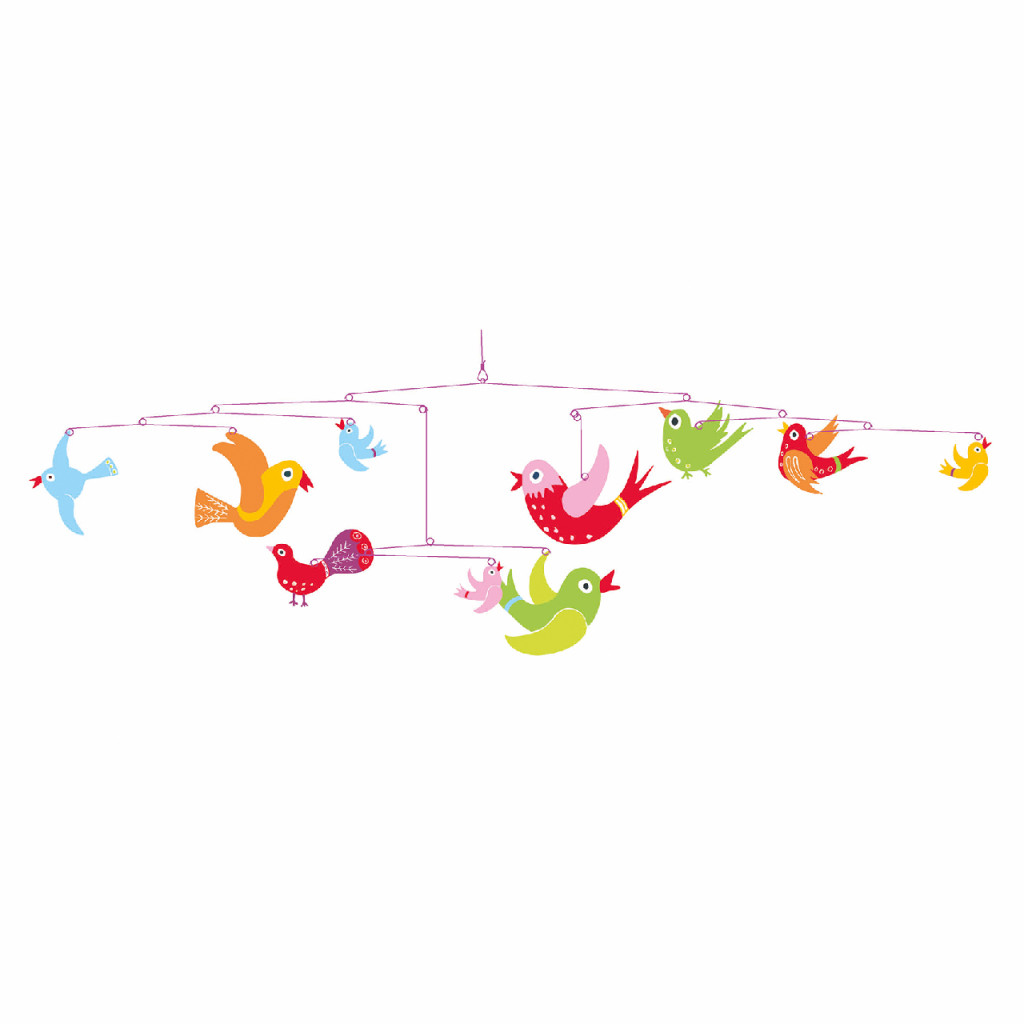 Szélmobil függődísz - Színes madarak - Colourful flight of fancy – alternatív kép 1