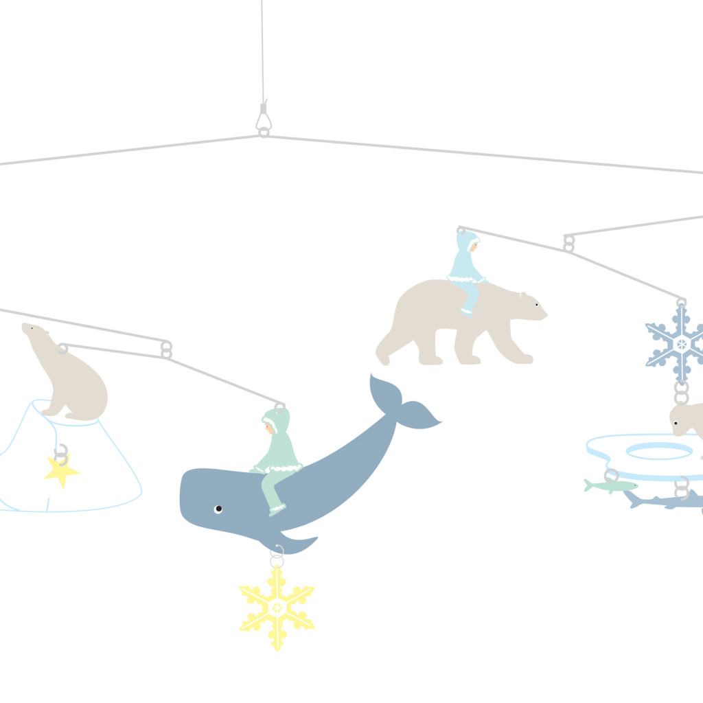 Szélmobil függődísz - Jegesmedvék - Polar bears (FSC) – alternatív kép 1