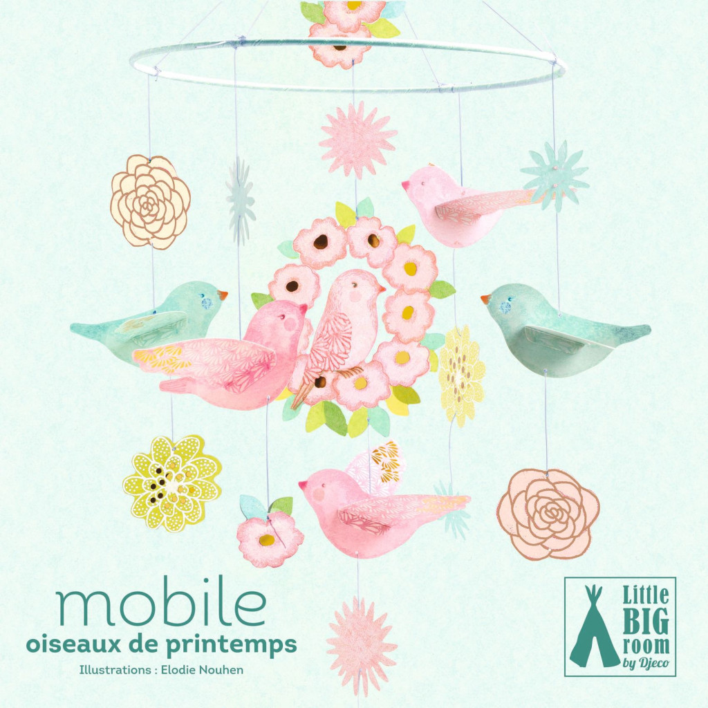 Szélmobil föggődísz - Tavaszi madárkák - Spring Birds – fő nézet