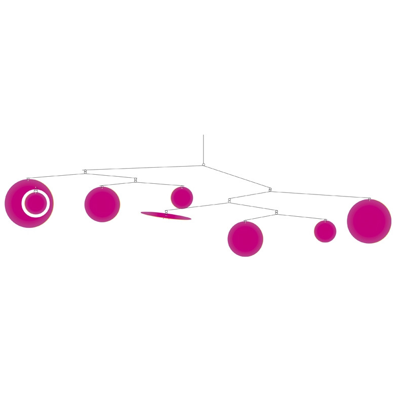 Szélmobil függődísz - Repkedő rózsaszín - Pink fly – fő nézet
