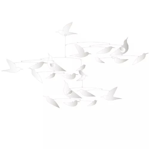 Szélmobil függődísz - Fehér madarak - White birds