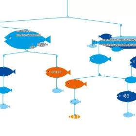   Szélmobil függődísz - Halak összhangban - Fishes in harmony