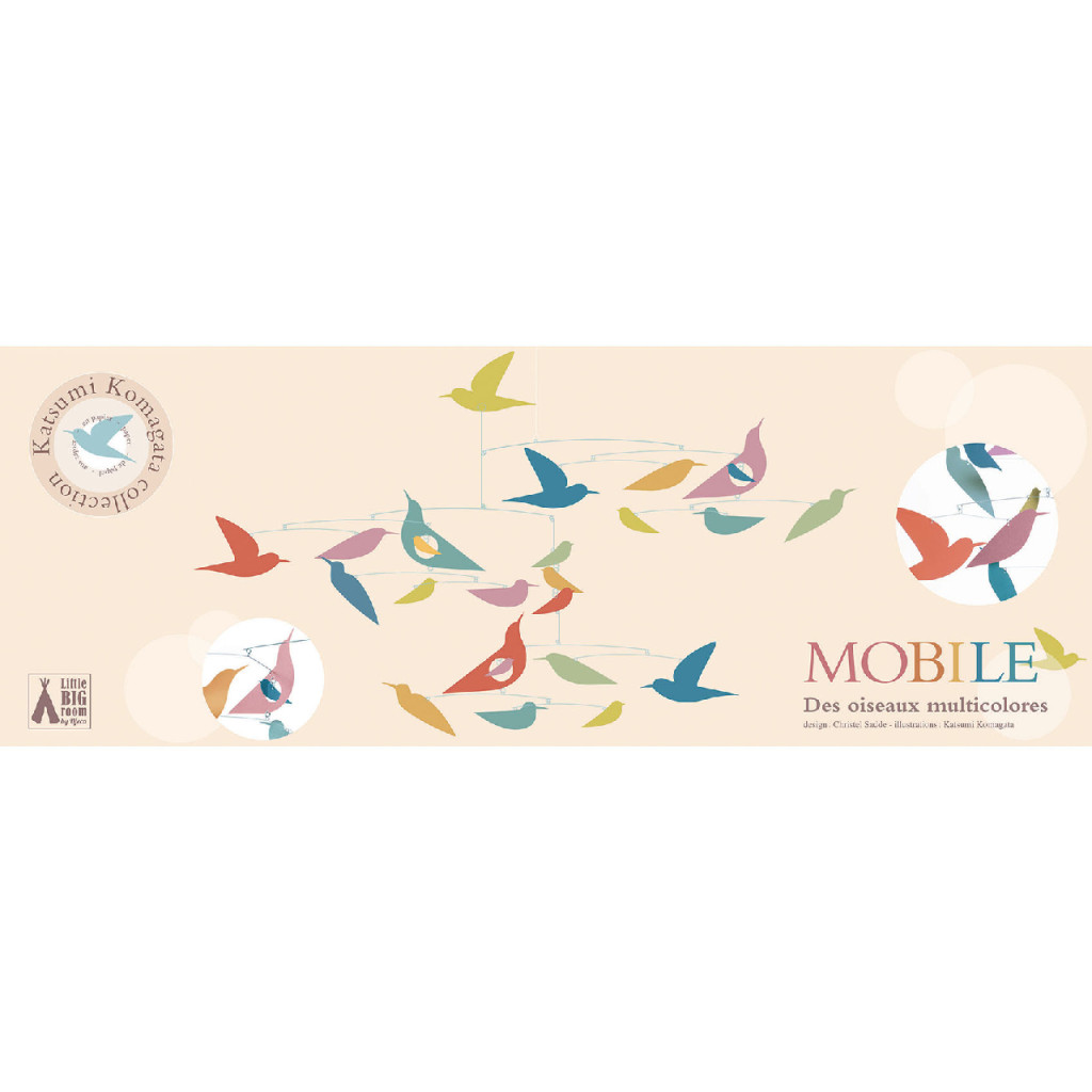 Szélmobil függődísz - Sokszínű Madarak - Mobile Katsumi-Multicolored birds – fő nézet