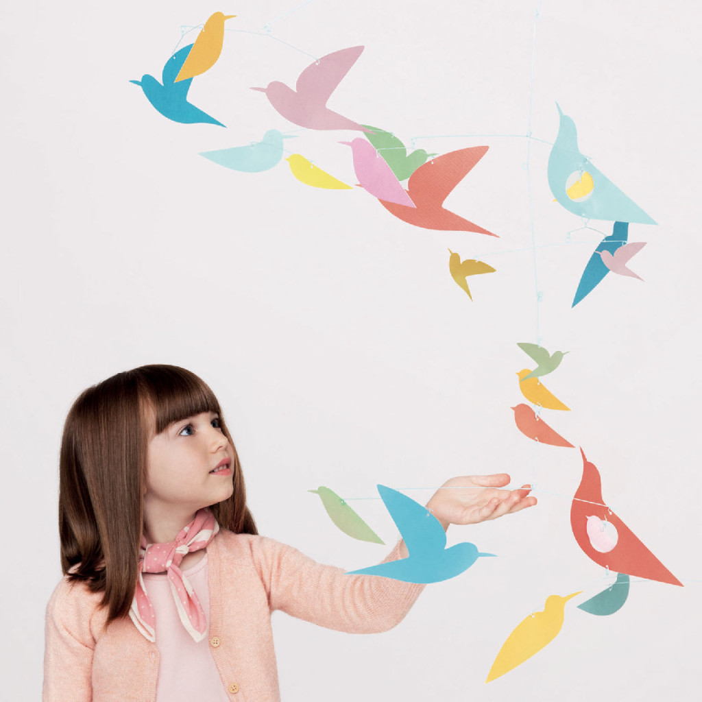 Szélmobil függődísz - Sokszínű Madarak - Mobile Katsumi-Multicolored birds – alternatív kép 3