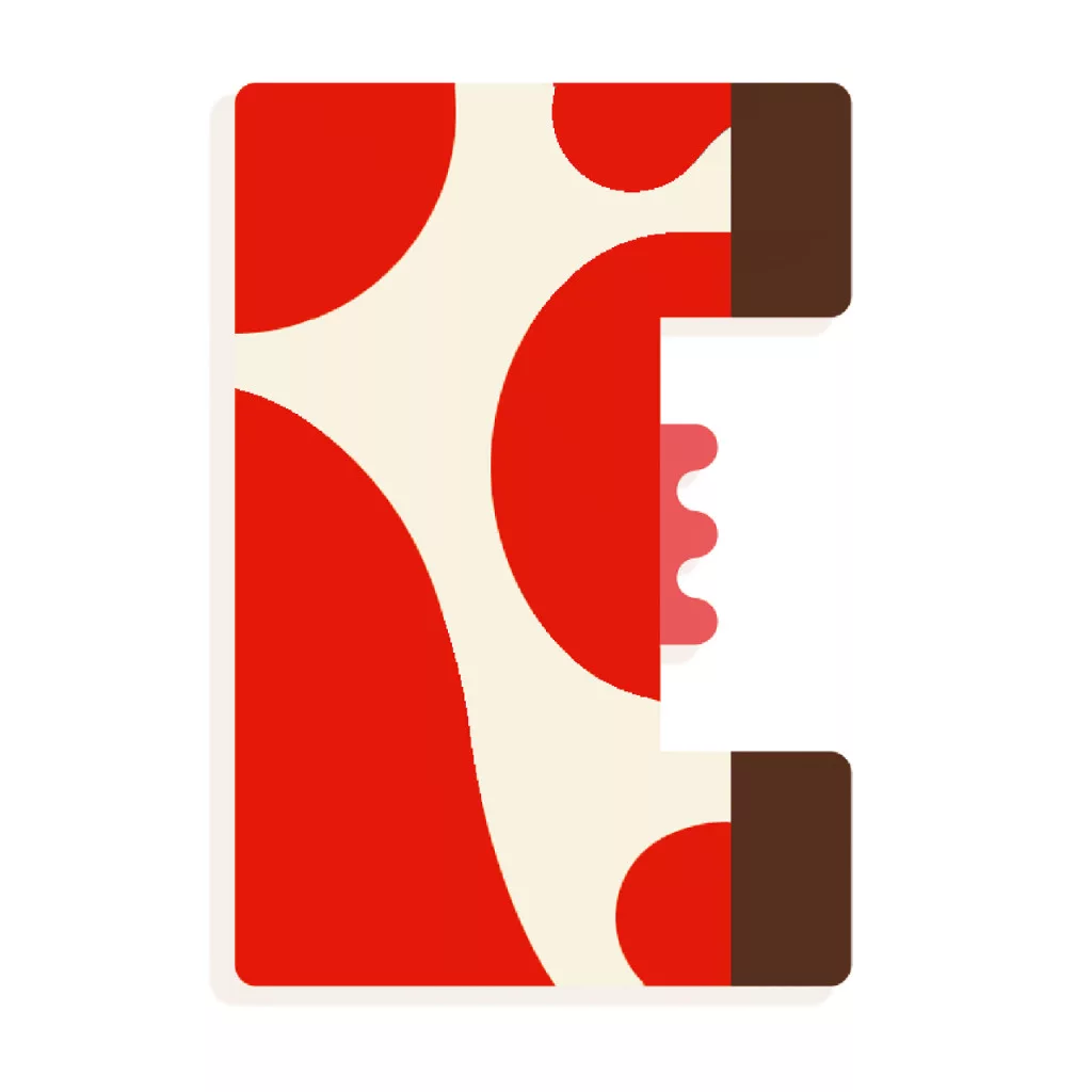 Állatdekor betű - E - Graphic animal letter fő kép