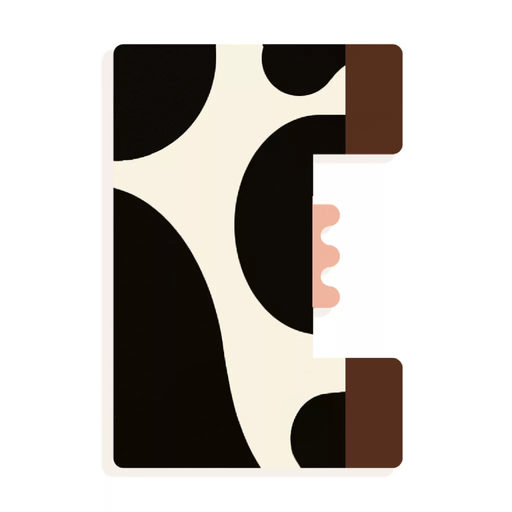 Állatdekor betű - E - Graphic animal letter alternatív kép 2