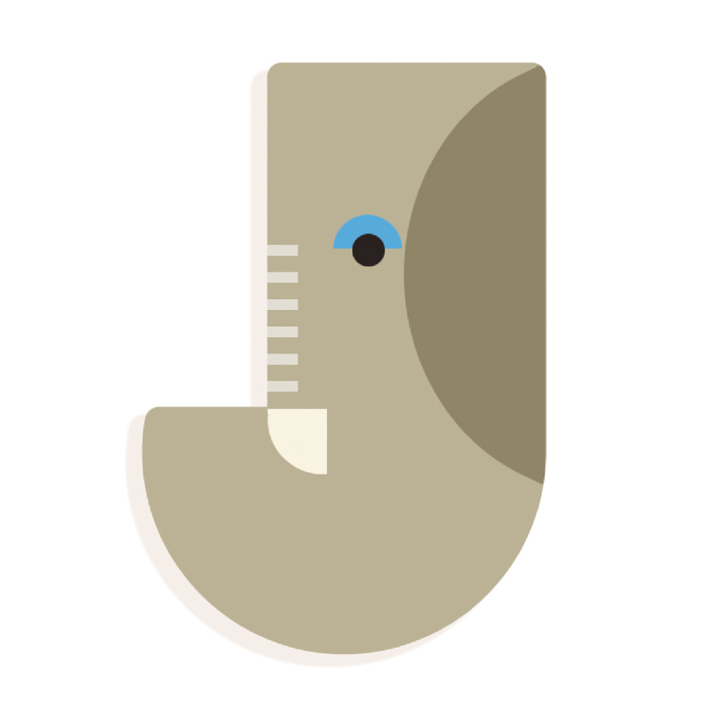 Állatdekor betű - J - Graphic animal letter – fő nézet