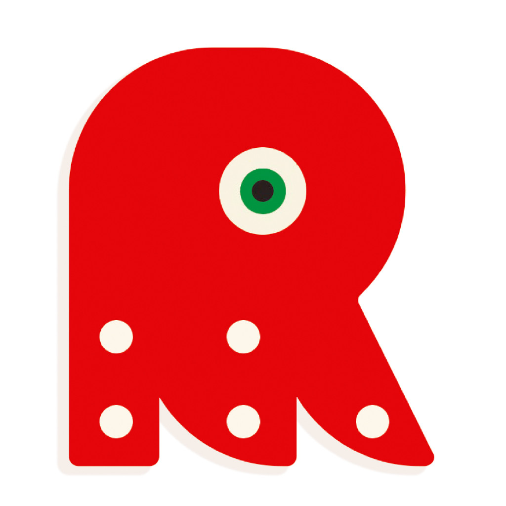 Állatdekor betű - R - Graphic animal letter – fő nézet