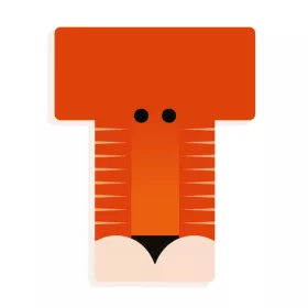 Állatdekor betű - T - Graphic animal letter