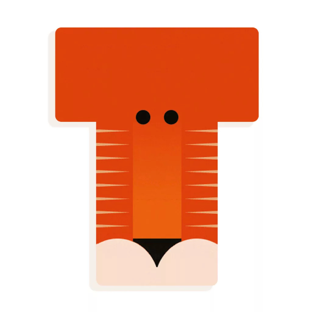 Állatdekor betű - T - Graphic animal letter fő kép