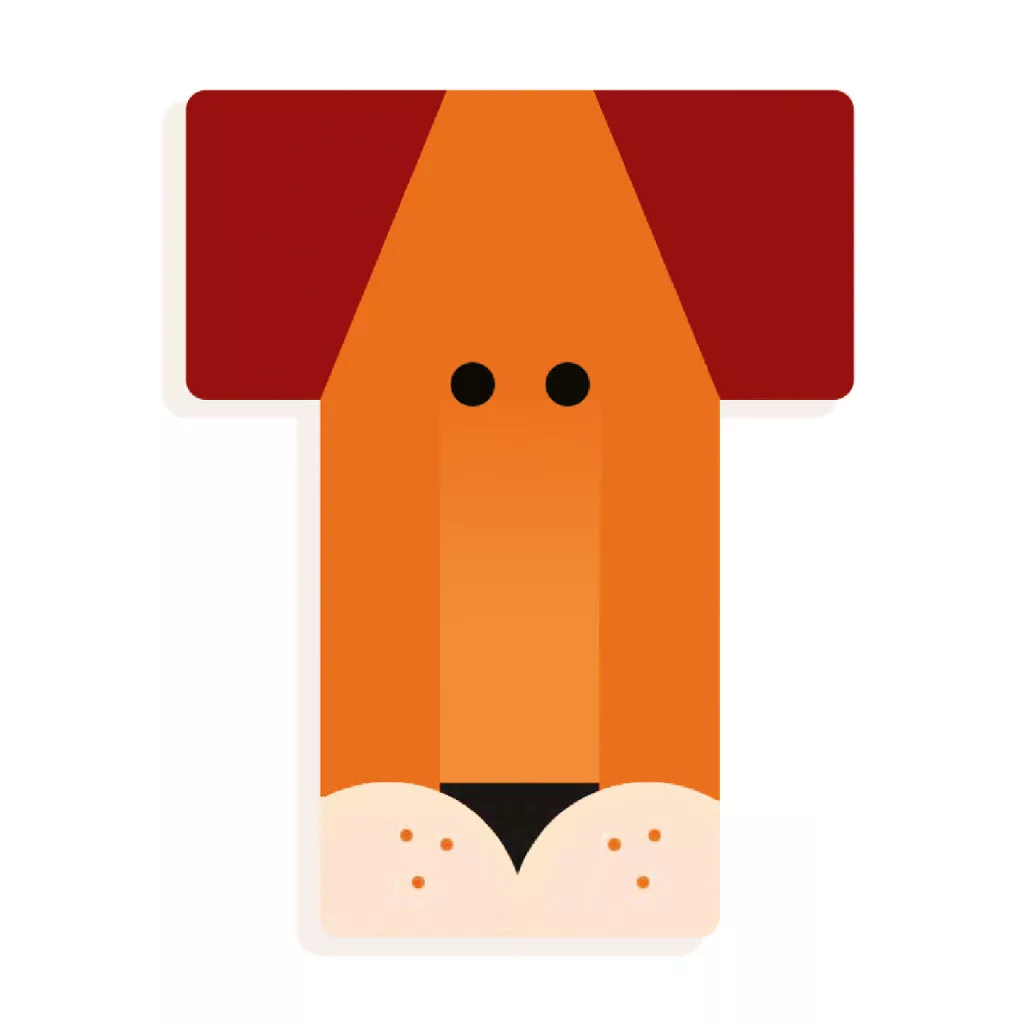 Állatdekor betű - T - Graphic animal letter alternatív kép 2