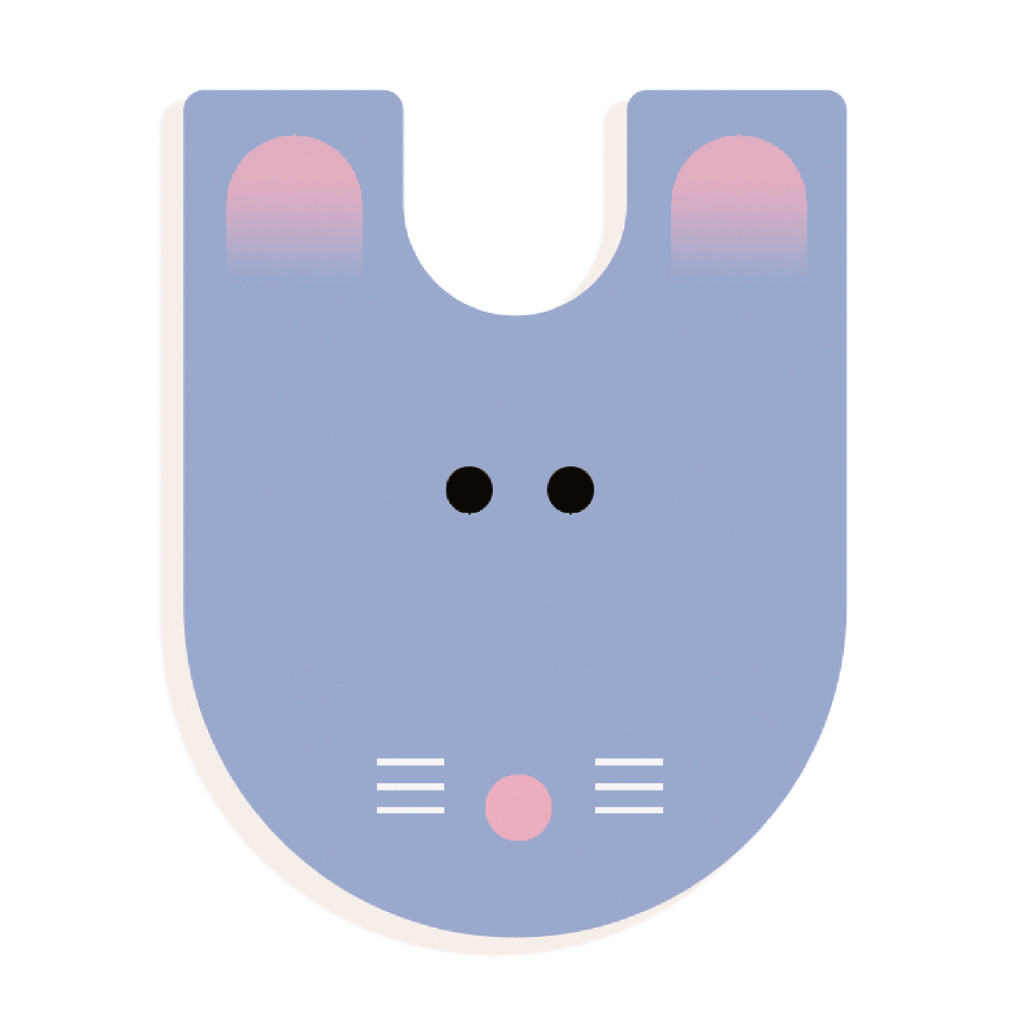 Állatdekor betű - U - Graphic animal letter – fő nézet