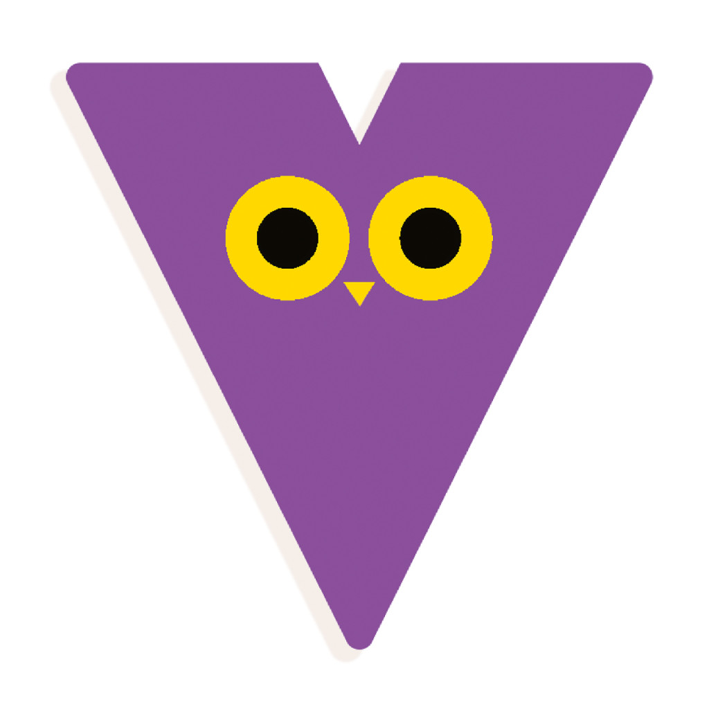 Állatdekor betű - V - Graphic animal letter – fő nézet