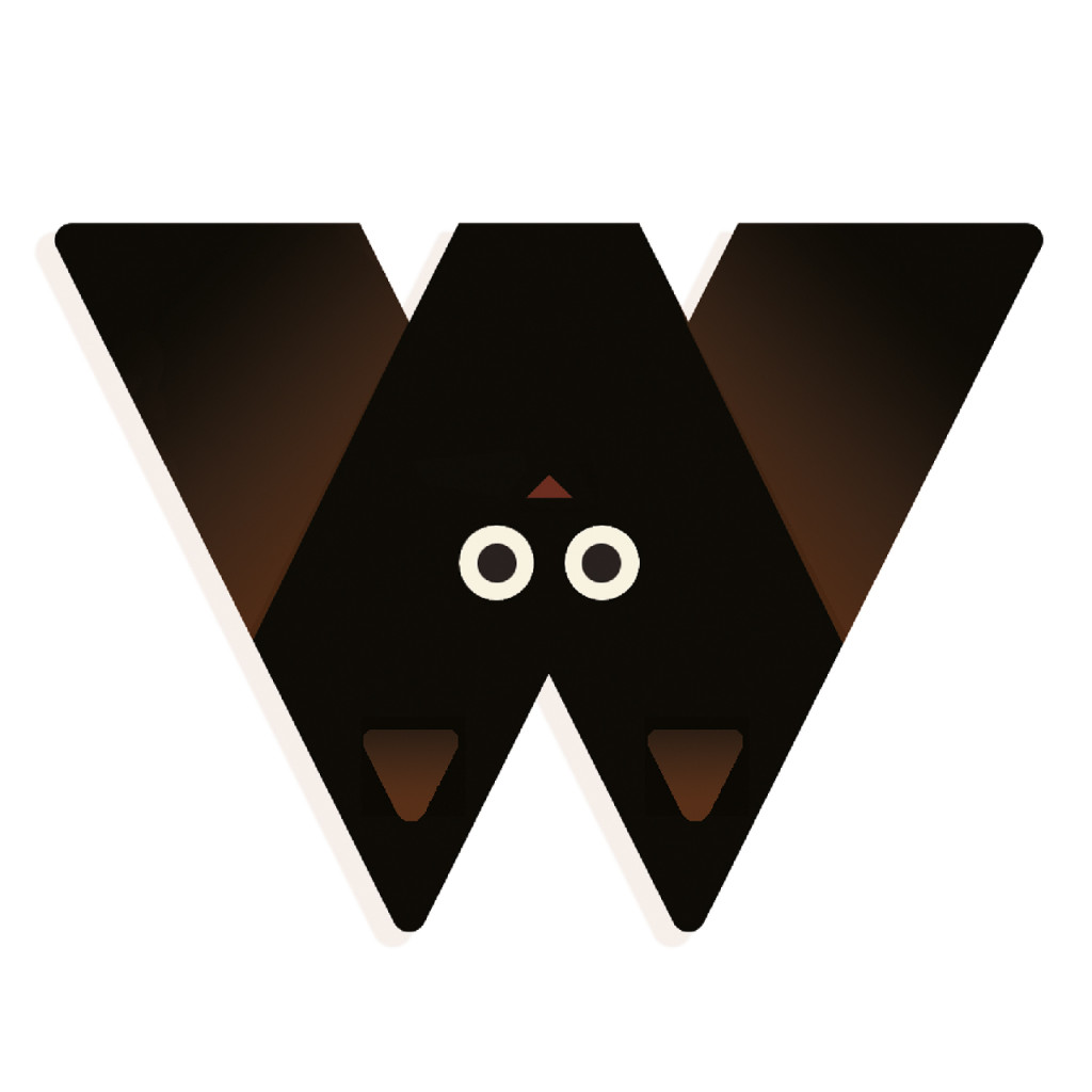 Állatdekor betű - W - Graphic animal letter – fő nézet