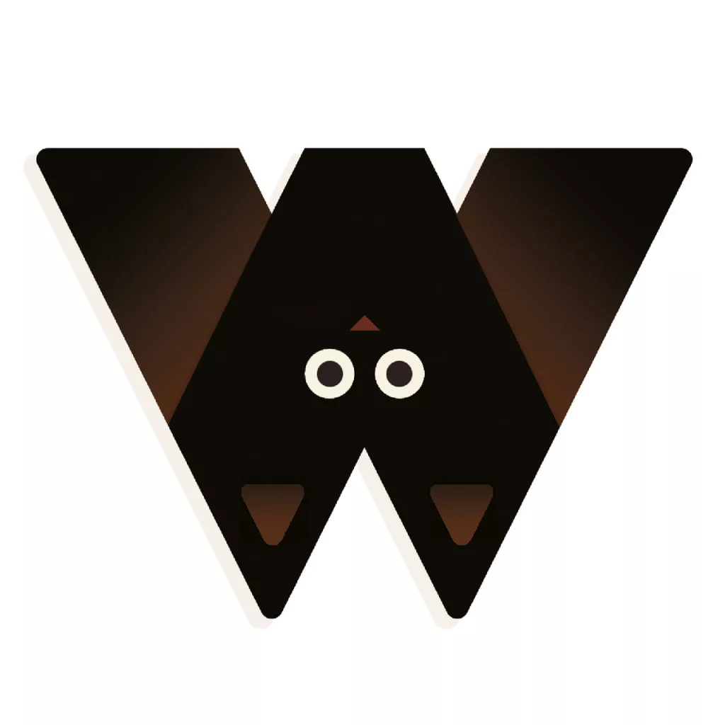 Állatdekor betű - W - Graphic animal letter fő kép