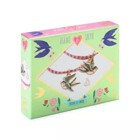 Djeco Ékszerkészítő készlet - Páros madarak - Bird Ribbons, 3–5 év, Többszínű