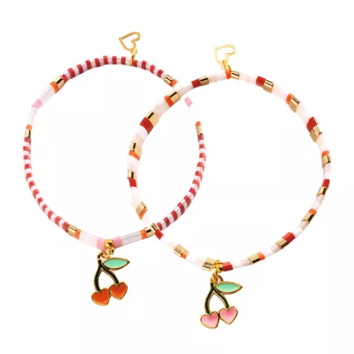 Djeco Ékszerkészítő készlet - Páros cseresznyék - Tila and Cherries, 3–5 év, Többszínű