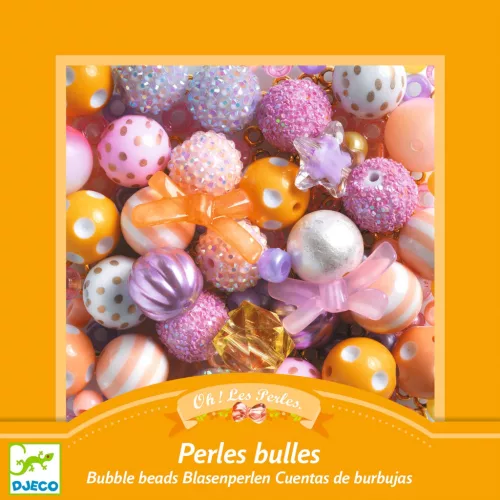 Djeco Ékszerkészítő készlet - Buborék gyöngyök, arany - Bubble beads, Gold, 3–5 év, Vegyes anyag