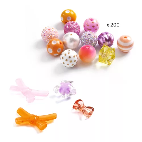 Djeco Ékszerkészítő készlet - Buborék gyöngyök, arany - Bubble beads, Gold, 3–5 év, Vegyes anyag