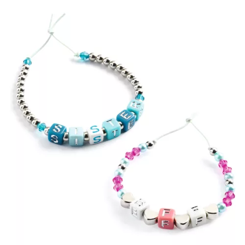 Djeco Ékszerkészítő készlet - Betű gyöngyök, ezüst - Alphabet beads, Silver, 3–5 év, Vegyes anyag