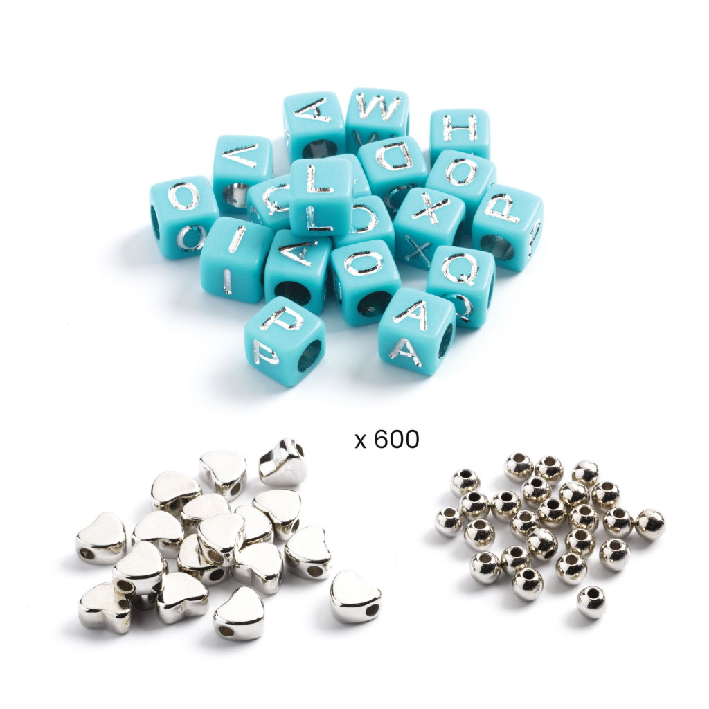 Ékszerkészítő készlet - Betű gyöngyök, ezüst - Alphabet beads, Silver – alternatív kép 3