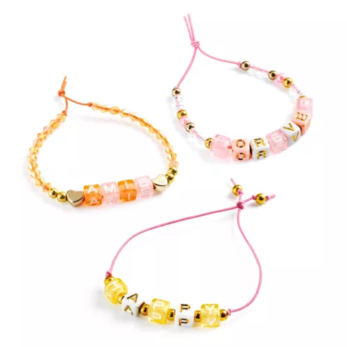 Djeco Ékszerkészítő készlet - Betű gyöngyök, arany - Alphabet beads, Gold, 3–5 év, Vegyes anyag
