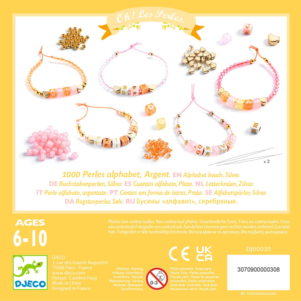 Ékszerkészítő készlet - Betű gyöngyök, arany - Alphabet beads, Gold – alternatív kép 4