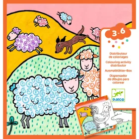 Djeco Meglepetés adagoló színező - Tanya - Coloring dispenser, Farm, 3–5 év, Többszínű