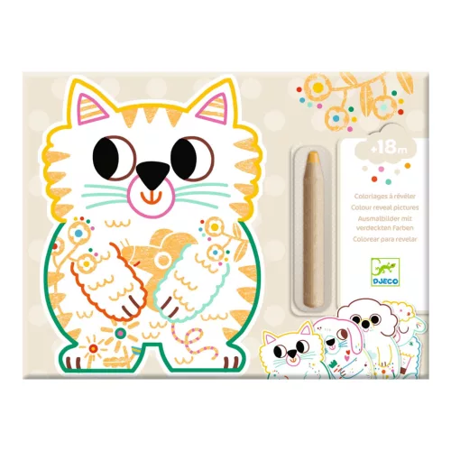 Djeco Meglepetés színező - Háziállatok - Domestic animals, 3–5 év, Többszínű