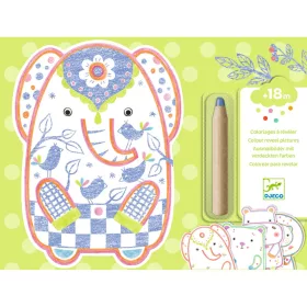 Djeco Meglepetés színező - Vadállatok - Wild animals, 3–5 év, Többszínű