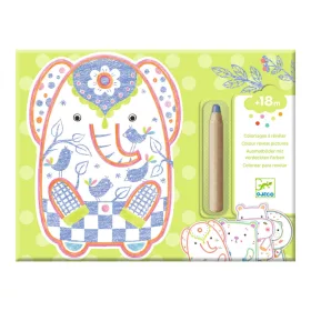 Djeco Meglepetés színező - Vadállatok - Wild animals, 3–5 év, Többszínű