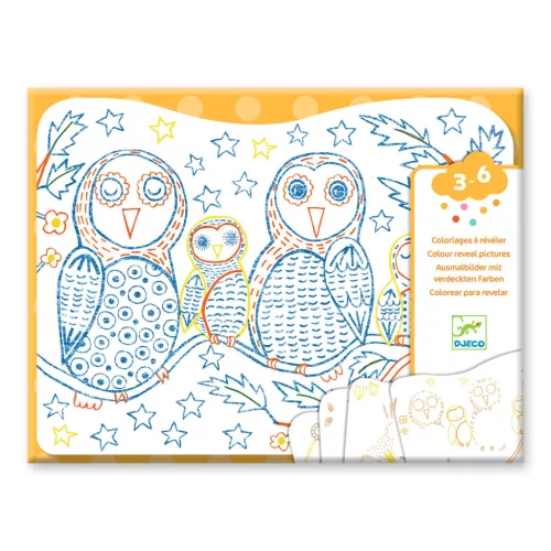 Djeco Meglepetés színező - Erdei állatok - Woodland families, 3–5 év, Többszínű