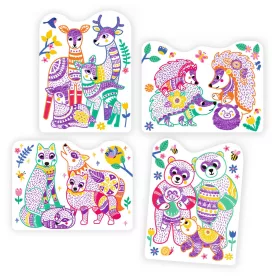 Djeco Meglepetés színező - Erdei állatcsalád - Forest families, 3–5 év, Többszínű