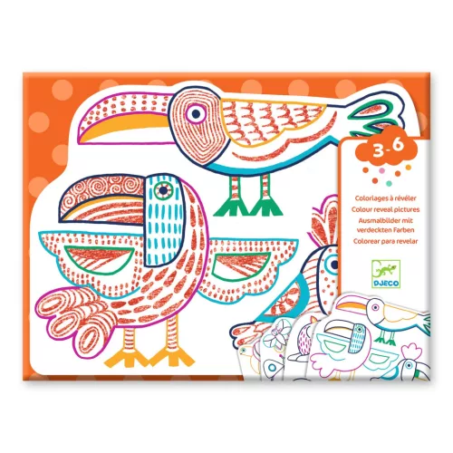 Djeco Meglepetés színező - Vadállatok - Wild families, 3–5 év, Többszínű